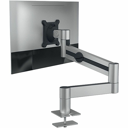 DURABLE Desk Mount for Monitor, Curved Screen Display - Silver Height Adjustable - 1 Display(s) Supported - 38" Screen Support - 17 lb Load Capacity - 75 x 75, 100 x 100 - Aluminum, Plastic - 1 Each (508423)