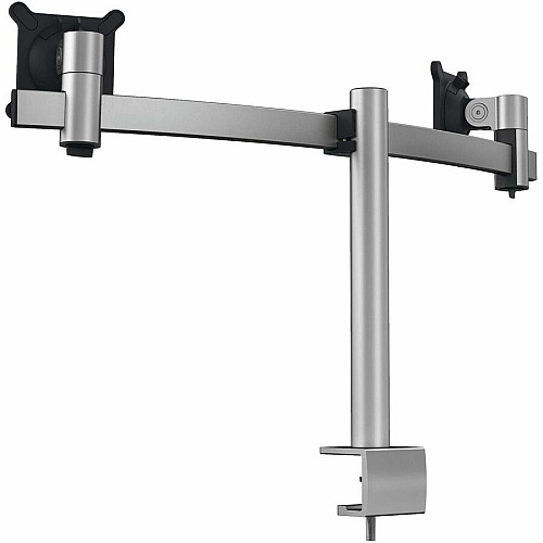 DURABLE Mounting Arm for Monitor - Silver Height Adjustable - 2 Display(s) Supported - 27" Screen Support - 17.64 lb Load Capacity - 75 x 75, 100 x 100 - Aluminum, Plastic - 1 Each (508523)