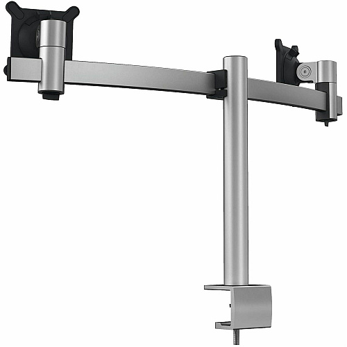 DURABLE Mounting Arm for Monitor - Silver Height Adjustable - 2 Display(s) Supported - 27" Screen Support - 17.64 lb Load Capacity - 75 x 75, 100 x 100 - Aluminum, Plastic - 1 Each (508523)