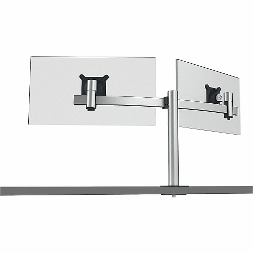 DURABLE Desk Mount for Monitor, Curved Screen Display - Silver Height Adjustable - 2 Display(s) Supported - 38" Screen Support - 17.64 lb Load Capacity - Aluminum, Plastic - 1 Each (508623)