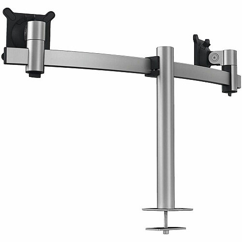 DURABLE Desk Mount for Monitor, Curved Screen Display - Silver Height Adjustable - 2 Display(s) Supported - 38" Screen Support - 17.64 lb Load Capacity - Aluminum, Plastic - 1 Each (508623)