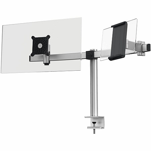 DURABLE Mounting Arm for Monitor, Tablet - Silver Height Adjustable - 1 Display(s) Supported - 34" Screen Support - 17.64 lb Load Capacity - 75 x 75, 100 x 100 - Aluminum, Plastic - 1 Each (508723)
