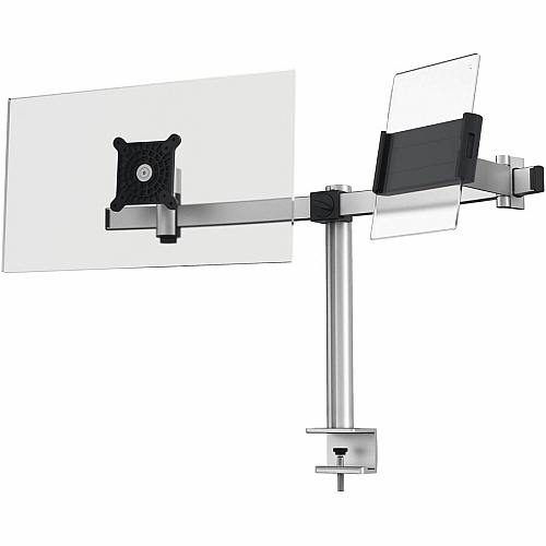 DURABLE Mounting Arm for Monitor, Tablet - Silver Height Adjustable - 1 Display(s) Supported - 34" Screen Support - 17.64 lb Load Capacity - 75 x 75, 100 x 100 - Aluminum, Plastic - 1 Each (508723)
