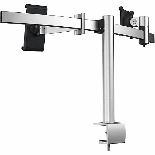 DURABLE Mounting Arm for Monitor, Tablet - Silver Height Adjustable - 1 Display(s) Supported - 34" Screen Support - 17.64 lb Load Capacity - 75 x 75, 100 x 100 - Aluminum, Plastic - 1 Each (508723)