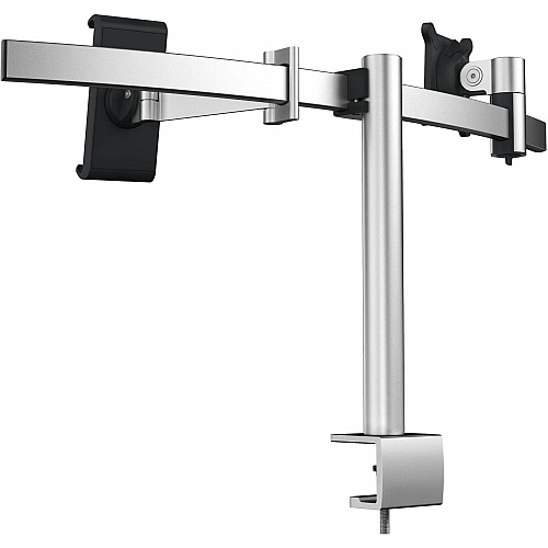 DURABLE Mounting Arm for Monitor, Tablet - Silver Height Adjustable - 1 Display(s) Supported - 34" Screen Support - 17.64 lb Load Capacity - 75 x 75, 100 x 100 - Aluminum, Plastic - 1 Each (508723)