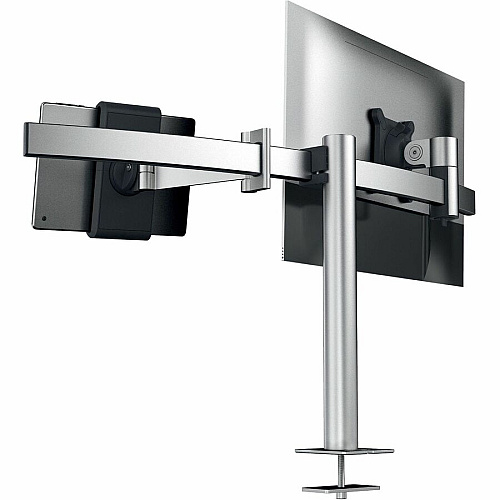 DURABLE Desk Mount for Monitor, Curved Screen Display, Tablet - Silver Height Adjustable - 1 Display(s) Supported - 38" Screen Support - 17.64 lb Load Capacity - Aluminum, Plastic - 1 Each (508823)