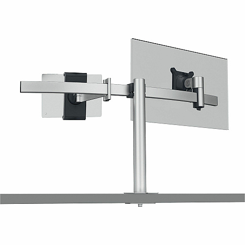 DURABLE Desk Mount for Monitor, Curved Screen Display, Tablet - Silver Height Adjustable - 1 Display(s) Supported - 38" Screen Support - 17.64 lb Load Capacity - Aluminum, Plastic - 1 Each (508823)