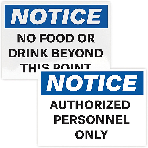 Avery&reg; NOTICE Header Self-Adhesive Outdoor Sign Waterproof - NOTICE - 7" Width x 10" Length - Permanent Adhesive - Rectangle - Laser - White - Vinyl - Print-to-the Edge, Permanent Adhesive, Customizable, Pre-printed, Self-adhesive, Chemical Re (61555)