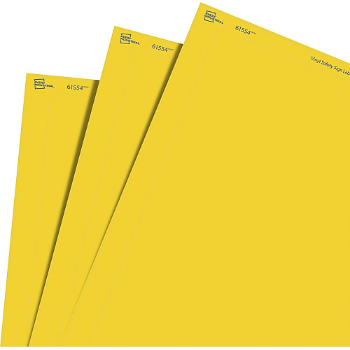 Avery&reg; Adhesive Printable Vinyl Signs Waterproof - 5" Width x 7" Length - Permanent Adhesive - Rectangle - Laser - Yellow - Vinyl - Print-to-the Edge, Permanent Adhesive, Customizable, Self-adhesive, Chemical Resistant, Abrasion Resistant - 1  (61554)