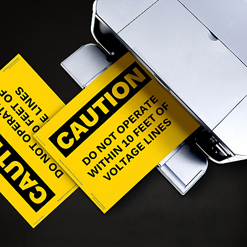 Avery&reg; Adhesive Printable Vinyl Signs Waterproof - 5" Width x 7" Length - Permanent Adhesive - Rectangle - Laser - Yellow - Vinyl - Print-to-the Edge, Permanent Adhesive, Customizable, Self-adhesive, Chemical Resistant, Abrasion Resistant - 1  (61554)