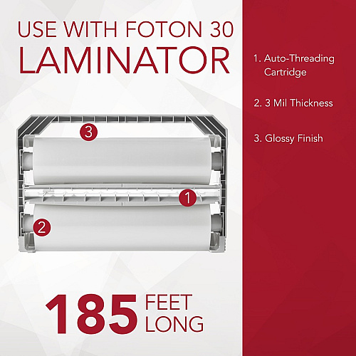 GBC Foton Laminating Cartridge Laminating Pouch/Sheet Size: 11.50" Width x 113 ft Length x 5 mil Thickness - Glossy - for Laminator - 1 Each (FOTONRC005)