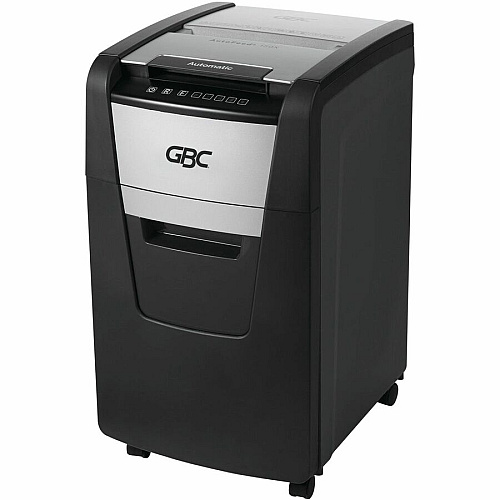 GBC AutoFeed+ Home Office Shredder, 150X, Super Cross-Cut, 150 Sheets Continuous Shredder - Super Cross Cut - 8 Per Pass - for shredding Credit Card, Paper Clip, Staples, Paper - P-4 - 30 Minute Run Time - 11.60 gal Wastebin Capacity - Black (WSM1757604)