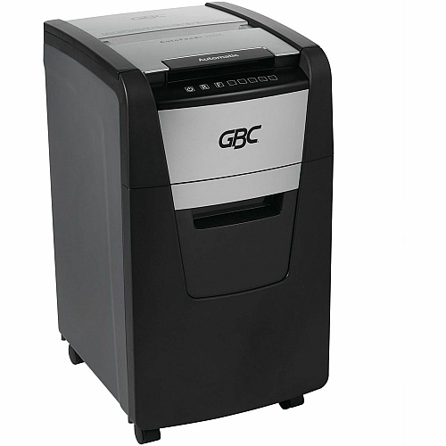 GBC AutoFeed+ Home Office Shredder, 150X, Super Cross-Cut, 150 Sheets Continuous Shredder - Super Cross Cut - 8 Per Pass - for shredding Credit Card, Paper Clip, Staples, Paper - P-4 - 30 Minute Run Time - 11.60 gal Wastebin Capacity - Black (WSM1757604)