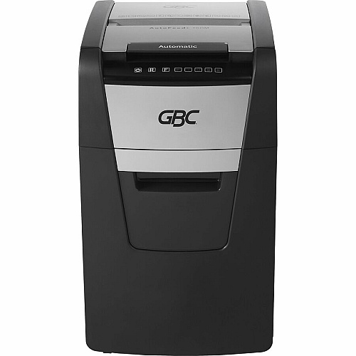 GBC AutoFeed+ Home Office Shredder, 150M, Micro-Cut, 150 Sheets Continuous Shredder - Micro Cut - 6 Per Pass - for shredding Credit Card, Paper Clip, Staples, Paper - P-5 - 30 Minute Run Time - 11.60 gal Wastebin Capacity - Black (WSM1757605)