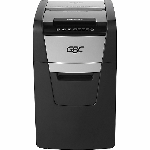GBC AutoFeed+ Home Office Shredder, 150M, Micro-Cut, 150 Sheets Continuous Shredder - Micro Cut - 6 Per Pass - for shredding Credit Card, Paper Clip, Staples, Paper - P-5 - 30 Minute Run Time - 11.60 gal Wastebin Capacity - Black (WSM1757605)