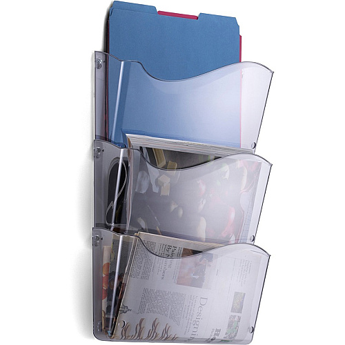 Officemate Unbreakable Wall File 6.50" Height x 13.75" Width x 3" Depth - Unbreakable - Clear - 3 / Each (21654)