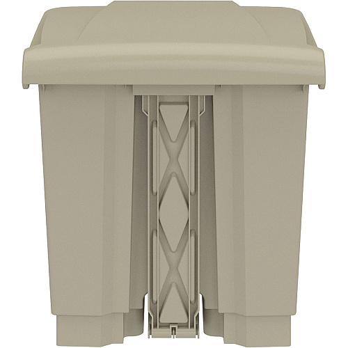 Safco Plastic Step-on Waste Receptacle 8 gal Capacity - Easy to Clean, Foot Pedal, Lightweight - 17.3" Height x 16" Width x 16" Depth - Plastic - Tan - 1 / Carton (9924TN)