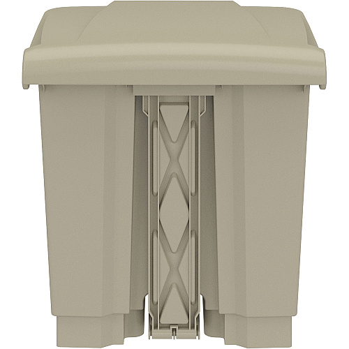Safco Plastic Step-on Waste Receptacle 8 gal Capacity - Easy to Clean, Foot Pedal, Lightweight - 17.3" Height x 16" Width x 16" Depth - Plastic - Tan - 1 / Carton (9924TN)