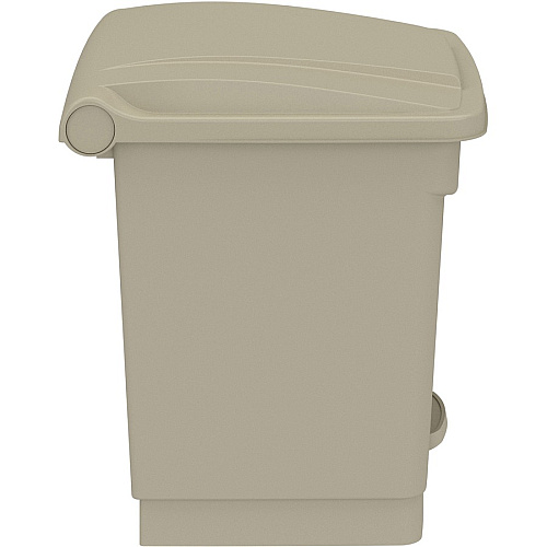 Safco Plastic Step-on Waste Receptacle 8 gal Capacity - Easy to Clean, Foot Pedal, Lightweight - 17.3" Height x 16" Width x 16" Depth - Plastic - Tan - 1 / Carton (9924TN)