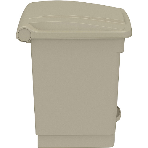 Safco Plastic Step-on Waste Receptacle 8 gal Capacity - Easy to Clean, Foot Pedal, Lightweight - 17.3" Height x 16" Width x 16" Depth - Plastic - Tan - 1 / Carton (9924TN)