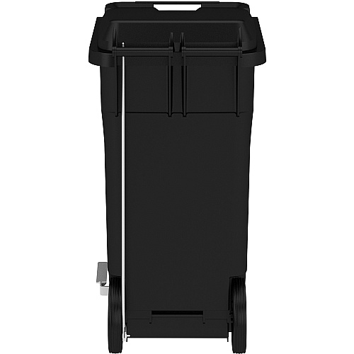 Safco 32 Gallon Plastic Step-On Receptacle 32 gal Capacity - Easy to Clean, Foot Pedal, Lightweight, Handle, Wheels, Mobility - 37" Height x 21.3" Width x 20" Depth - Plastic - Black - 1 Each (9926BL)