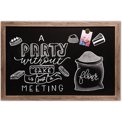 U Brands Decor Magnetic Chalkboard 36" (3 ft) Width x 24" (2 ft) Height - Decor Rustic Frame - Horizontal/Vertical - 1 Each (4549U0001)