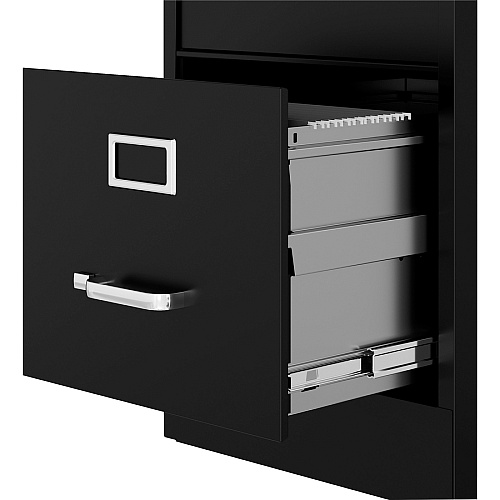 Lorell Fortress Series 22" Commercial-Grade Vertical File Cabinet 15" Width x 22" Depth x 40.2" Height - 3 x Drawer(s) for File - Letter - Vertical - Ball-bearing Suspension, Removable Lock, Pull Handle, Wire Management - Black - Steel - Recycl (LLR42297)