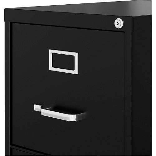 Lorell Fortress Series 22" Commercial-Grade Vertical File Cabinet 15" Width x 22" Depth x 40.2" Height - 3 x Drawer(s) for File - Letter - Vertical - Ball-bearing Suspension, Removable Lock, Pull Handle, Wire Management - Black - Steel - Recycl (LLR42297)