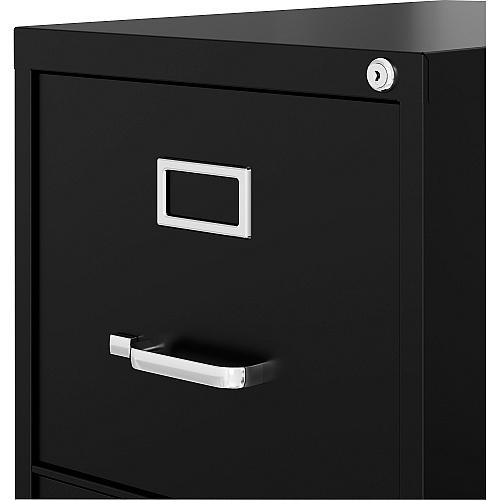 Lorell Fortress Series 22" Commercial-Grade Vertical File Cabinet 15" Width x 22" Depth x 40.2" Height - 3 x Drawer(s) for File - Letter - Vertical - Ball-bearing Suspension, Removable Lock, Pull Handle, Wire Management - Black - Steel - Recycl (LLR42297)