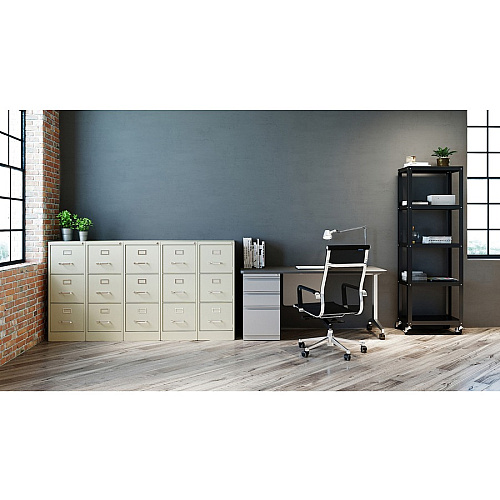 Lorell Fortress Series 22" Commercial-Grade Vertical File Cabinet 15" Width x 22" Depth x 40.2" Height - 3 x Drawer(s) for File - Letter - Vertical - Ball-bearing Suspension, Removable Lock, Pull Handle, Wire Management - Putty - Steel - Recycl (LLR42296)