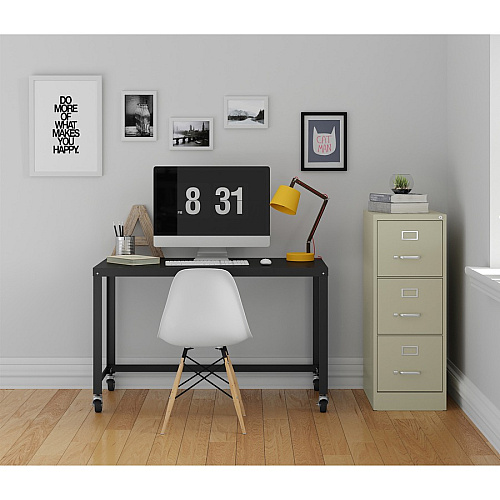 Lorell Fortress Series 22" Commercial-Grade Vertical File Cabinet 15" Width x 22" Depth x 40.2" Height - 3 x Drawer(s) for File - Letter - Vertical - Ball-bearing Suspension, Removable Lock, Pull Handle, Wire Management - Putty - Steel - Recycl (LLR42296)
