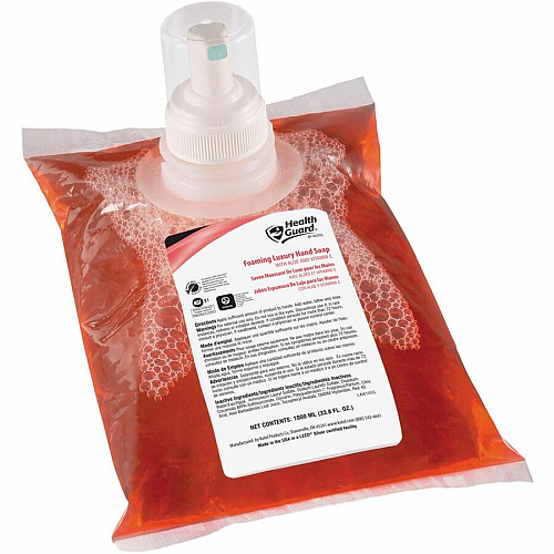 Health Guard Foaming Luxury Hand Soap Tropical Scent - 1.06 quart - Soil Remover - Multipurpose - Moisturizing - Antibacterial - Rose - 6 / Carton (69041)