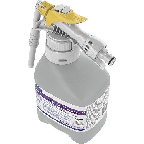 Diversey Oxivir Five 16 Concentrate Cleaner Ready-To-Use/Concentrate - 50.7 fl oz (1.6 quart) - Characteristic Scent - Fast Acting, VOC-free, NPE-free, Virucidal, Bactericide, Fungicide, Fragrance-free - Clear - 2 / Box (4963357)