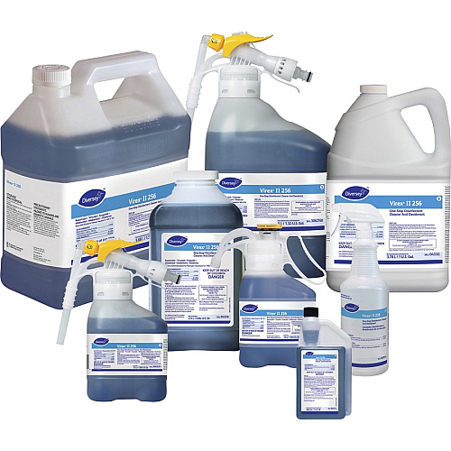 Diversey Virex II 1-Step Disinfectant Cleaner Ready-To-Use/Concentrate - 16.9 fl oz (0.5 quart) - Minty Scent - Deodorant, Soft, Bactericide, Fungicide, Virucidal - Blue - 1 / Carton (3062768)