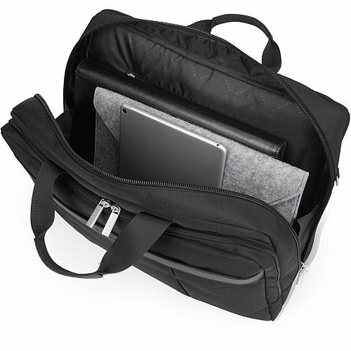 bugatti Gregory Carrying Case (Briefcase) for 17" to 17.3" Notebook - Black Damage Resistant, Tangle Resistant Shoulder Strap - Ballistic Nylon Body - Trolley Strap, Handle, Shoulder Strap - 13" Height x 8" Width x 18" Depth - 1 Each (EXB1707BLK)