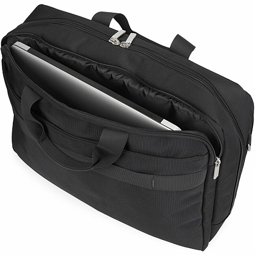 bugatti Gregory Carrying Case (Briefcase) for 17" to 17.3" Notebook - Black Damage Resistant, Tangle Resistant Shoulder Strap - Ballistic Nylon Body - Trolley Strap, Handle, Shoulder Strap - 13" Height x 8" Width x 18" Depth - 1 Each (EXB1707BLK)