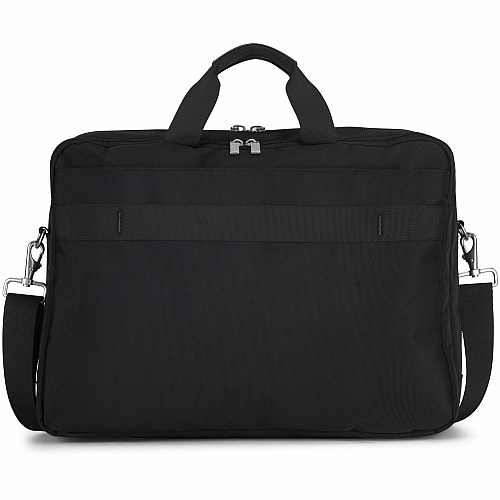 bugatti Gregory Carrying Case (Briefcase) for 17" to 17.3" Notebook - Black Damage Resistant, Tangle Resistant Shoulder Strap - Ballistic Nylon Body - Trolley Strap, Handle, Shoulder Strap - 13" Height x 8" Width x 18" Depth - 1 Each (EXB1707BLK)