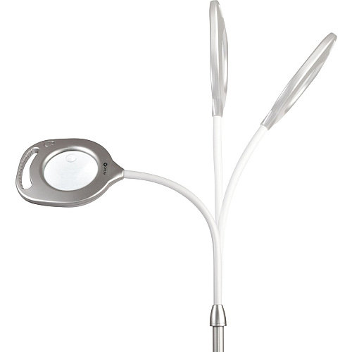 OttLite LED Magnifier Floor & Table Light 54.8" Height - LED Bulb - Glare-free Light, Flexible Neck, Handle, Adjustable Height - 240 lm Lumens - Floor-mountable, Table Top - for Table (CS43828W)
