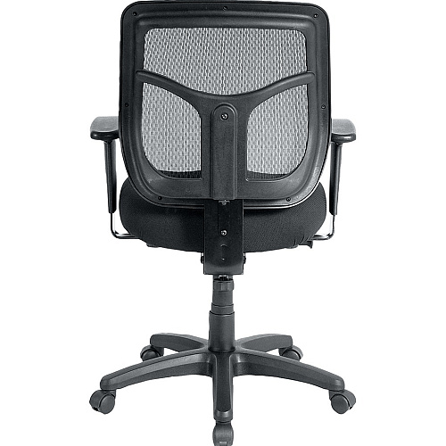 Eurotech Apollo Synchro Mid-Back Chair Butterscotch Seat Color - Fabric Seat Material - Black Back Color - Fabric Back Material - Mid Back - 5-star Base - Castillo Metal - Armrest - 1 Each (MT940071)
