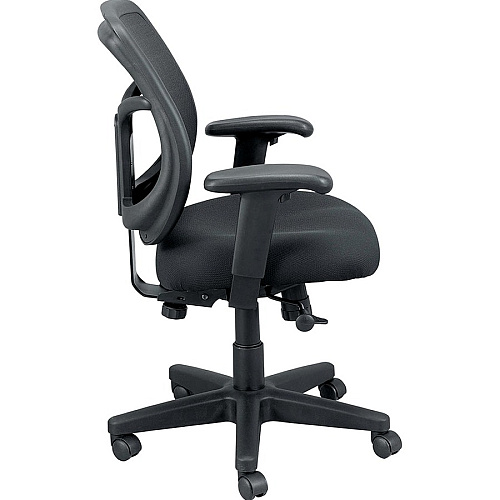 Eurotech Apollo Synchro Mid-Back Chair Butterscotch Seat Color - Fabric Seat Material - Black Back Color - Fabric Back Material - Mid Back - 5-star Base - Castillo Metal - Armrest - 1 Each (MT940071)