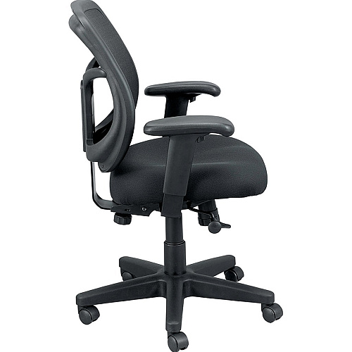 Eurotech Apollo Synchro Mid-Back Chair Butterscotch Seat Color - Fabric Seat Material - Black Back Color - Fabric Back Material - Mid Back - 5-star Base - Castillo Metal - Armrest - 1 Each (MT940071)