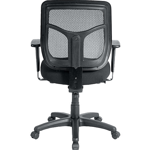 Eurotech Apollo Synchro Mid-Back Chair Black Seat Color - Fabric Seat Material - Black Back Color - Mesh Back Material - Black Frame Color - Mid Back - 5-star Base - Dillon Black - Armrest - 1 Each (MT940076)
