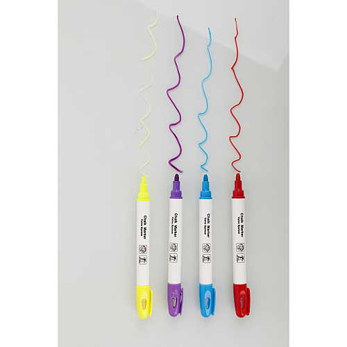 Integra Chalk Ink Markers Bullet Marker Point - Blue, Purple, Red, Yellow Ink - Chalk-based - 4 / Set (18298)