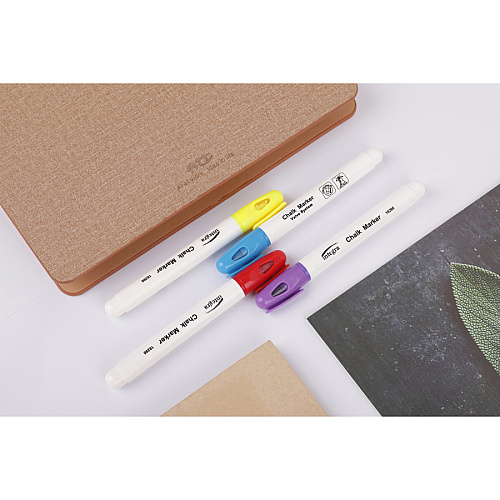 Integra Chalk Ink Markers Bullet Marker Point - Blue, Purple, Red, Yellow Ink - Chalk-based - 4 / Set (18298)