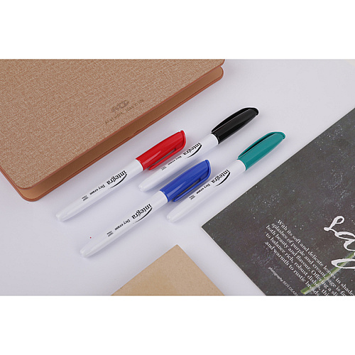 Integra Dry-Erase Markers Fine Marker Point - Assorted Ink - Alcohol Based - 4 / Set (18297)