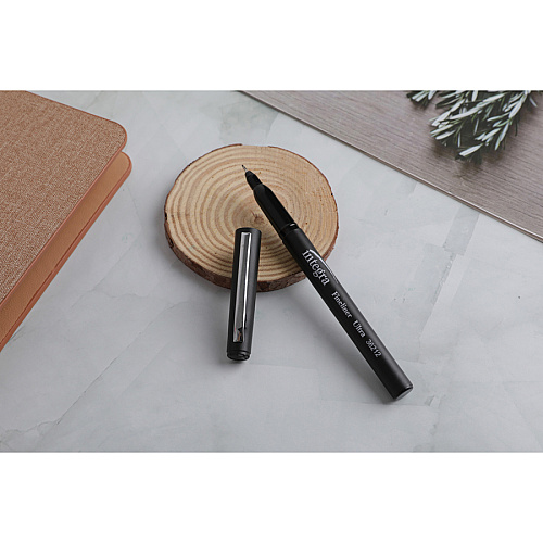 Integra Fineliner Ultra Fine Permanent Markers Ultra Fine Marker Point - Black Ink - 12 / Pack (36212)