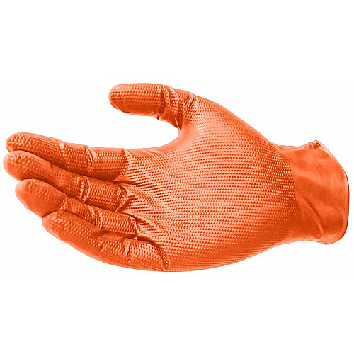 Venom Maximum Grip Nitrile Gloves 8 mil Thickness x 9.50" Glove Length - Chemical Protection - Universal Size - Diamond Textured - Orange - Embossed, Non-slip Grip, Chemical Resistant, Rip Resistant, Puncture Resistant, Tear Resistant - For Pain (VEN6085)