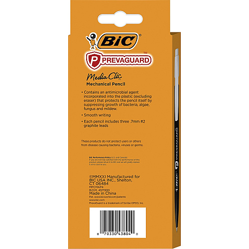 BIC Antimicrobial Mechanical Pencils 0.7 mm Multi Lead - 4 / Pack (MPCMAP4)