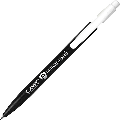 BIC PrevaGuard Round Stic Ballpoint Pen Round Pen Point - Black Ink - 8 / Pack (GSAMP81BK)