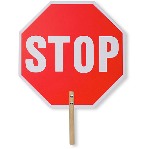 Tatco STOP / SLOW 2-sided Handheld Sign Print/Message "STOP/SLOW" - 0.2" Width x 18" Height - Double Sided - Weather Proof, Long Lasting, Comfortable Grip, Lightweight, Handheld - Hardboard, Wood - Multicolor - 1 Each (17530)